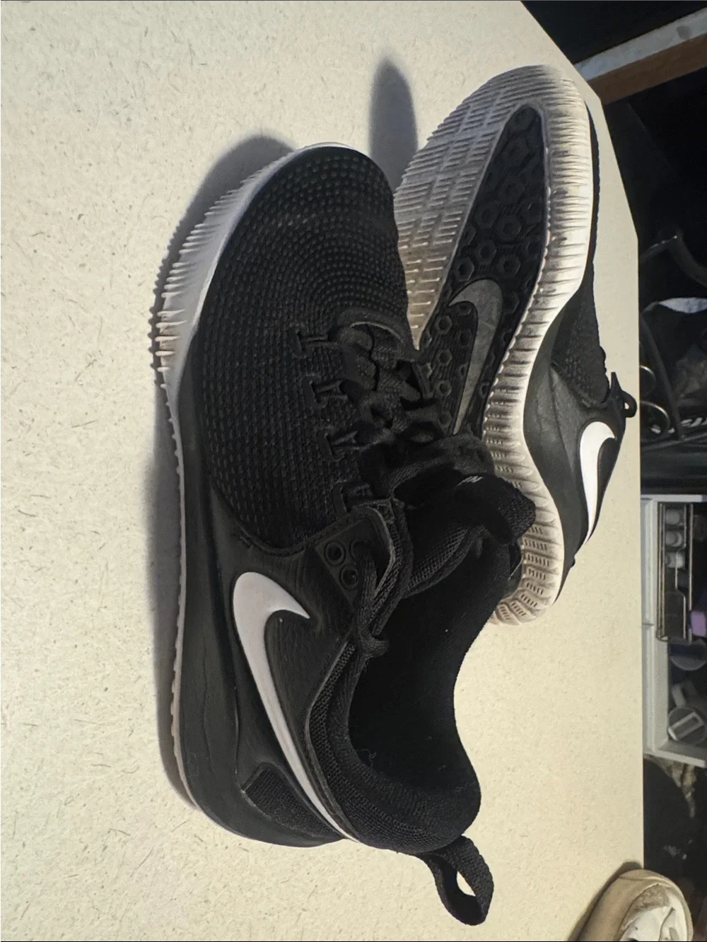 Nike Black and White Mesh Running Shoes